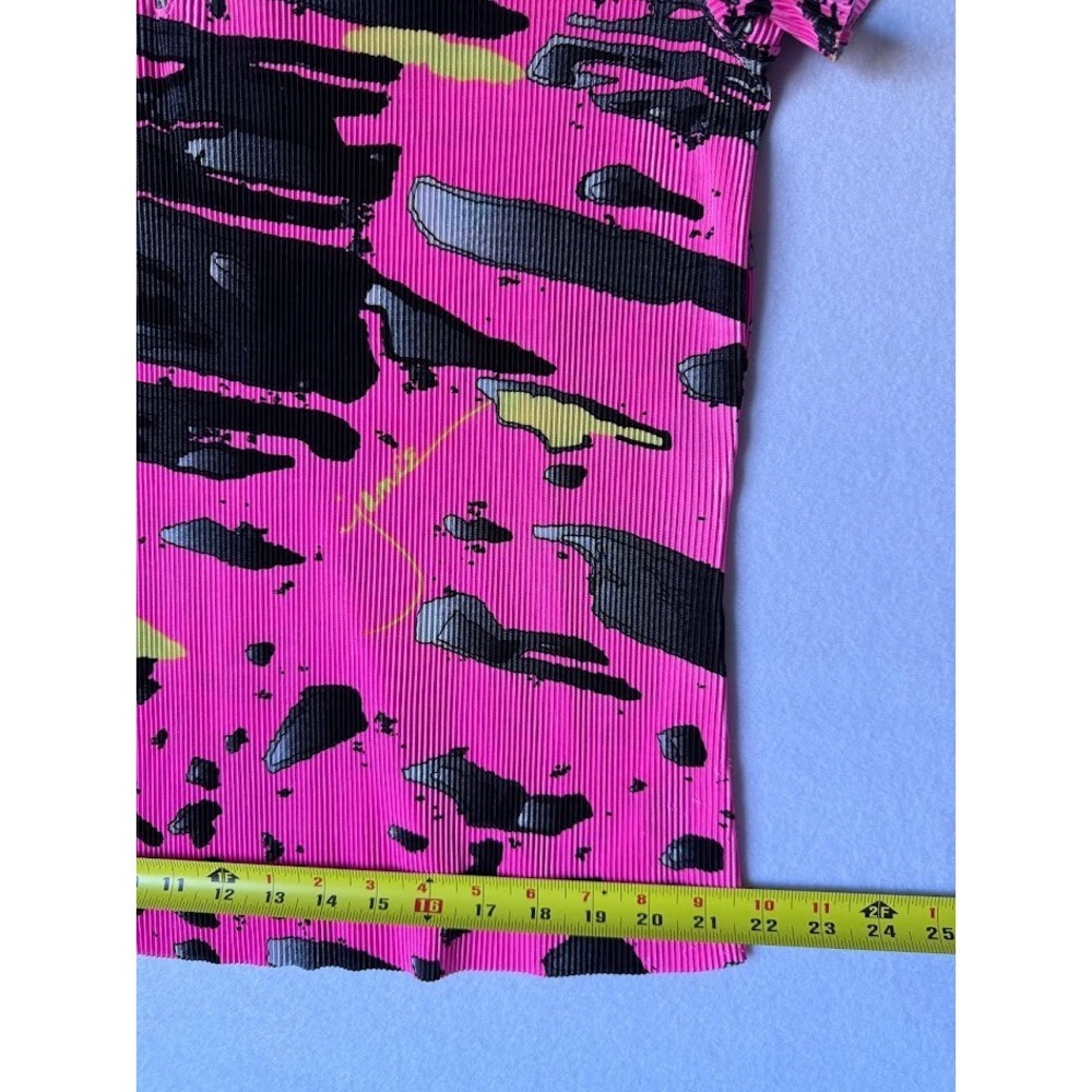 Jamie Sadock Golf Shirt Women XL Multicolor Abstract Short Sleeve Top Zip Neck - Picture 7 of 13